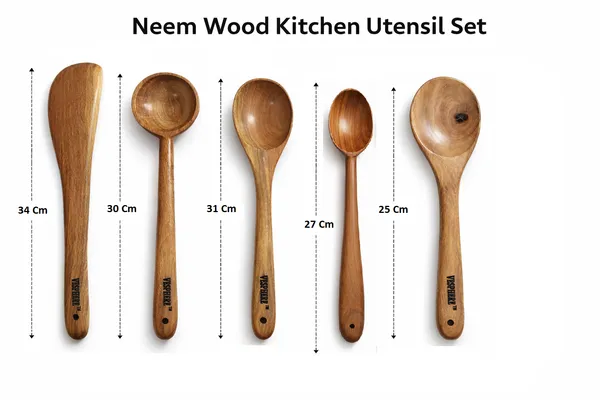 Pack_Of_5_Neem_Wood_Turner,_Ladle,_Serving,_Cooking_And_Rice_Serving_Spoon
