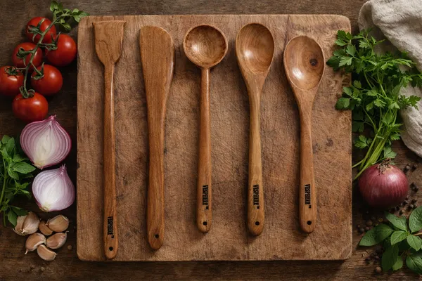 Pack_Of_5_Neem_Wood_Flat_Spatula,_Turner,_Ladle,_Serving_And_Rice_Serving_Spoon