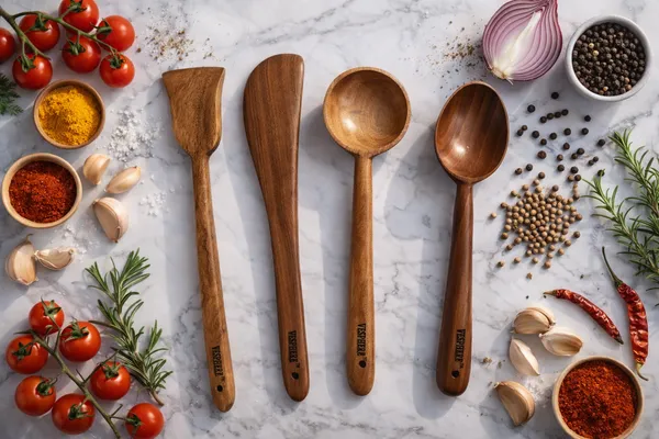 Pack_Of_4_Neem_Wood_Flat_Spatula_Turner_Ladle_Cooking_Spoon