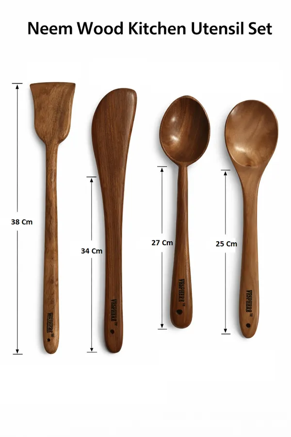 Pack_Of_4_Neem_Wood_Flat_Spatula,_Turner,_Cooking_And_Rice_Serving_Spoon