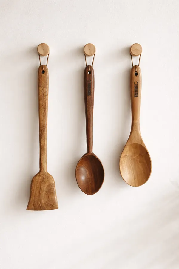VESPHERE_Premium_Neem_Wood_Flat_Spatula,_Cooking_Rice_Serving_Spoon_Set