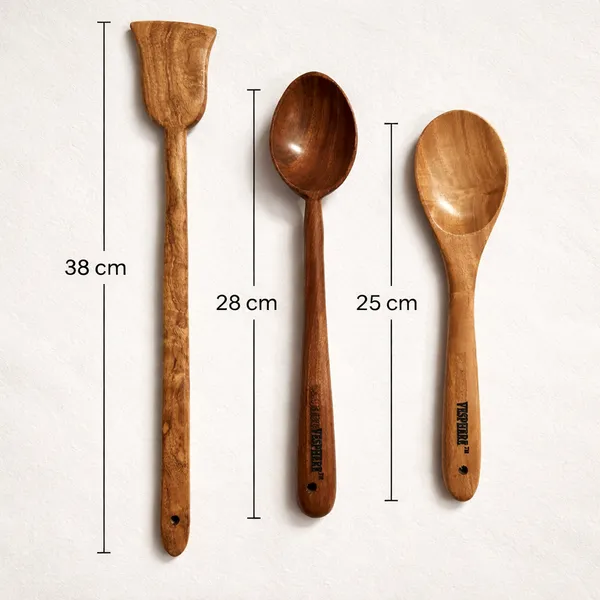 VESPHERE_Premium_Neem_Wood_Flat_Spatula,_Cooking_Rice_Serving_Spoon_Set