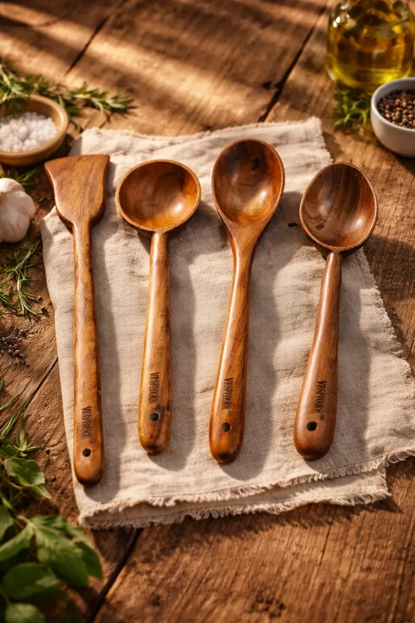 Pack_Of_4_Neem_Wood_Flat_Spatula,_Ladle,_Serving_And_Cooking_Spoon