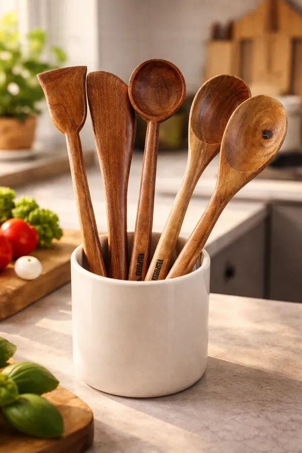 Pack_Of_5_Neem_Wood_Flat_Spatula,_Turner,_Ladle,_Serving_And_Rice_Serving_Spoon