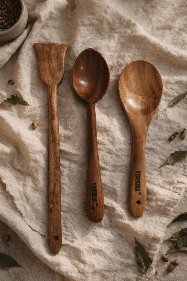 VESPHERE_Premium_Neem_Wood_Flat_Spatula,_Cooking_Rice_Serving_Spoon_Set