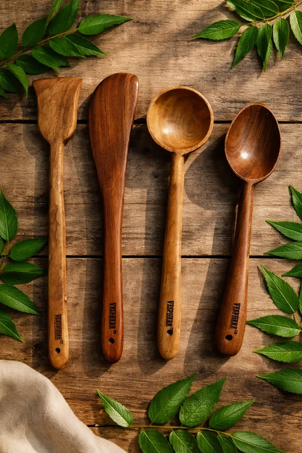 Pack_Of_4_Neem_Wood_Flat_Spatula_Turner_Ladle_Cooking_Spoon