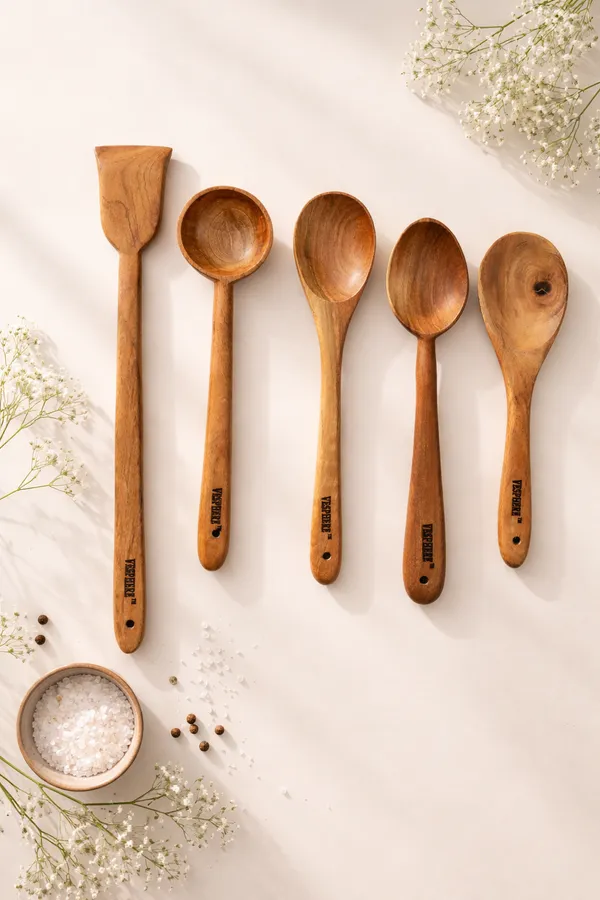 Pack_Of_5_Neem_Wood_Flat_Spatula,_Ladle,_Serving,_Cooking_And_Rice_Serving_Spoon