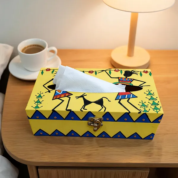 Warli_Art_Tissue_Box_Cover