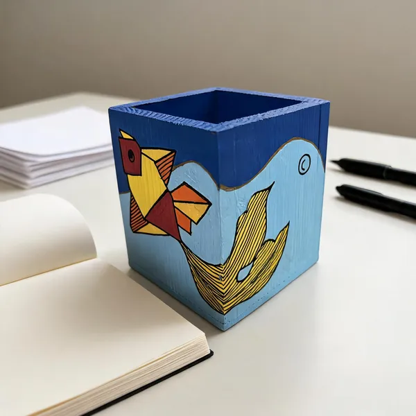 Blue_Fish_Design_Pen_Holder