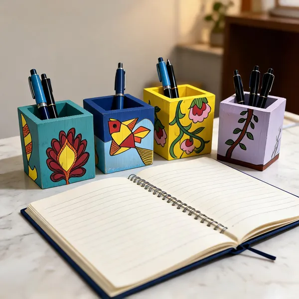 Floral_Design_Pen_Holder_Set