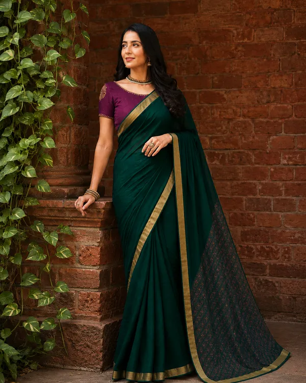 Green_Gold_Border_Saree_for_Women