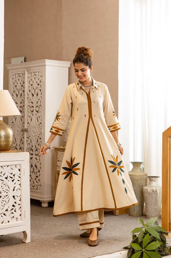 Beige_German_Rayon_Geometric_Print_With_Embroidery_A-Line_Kurta_For_Women