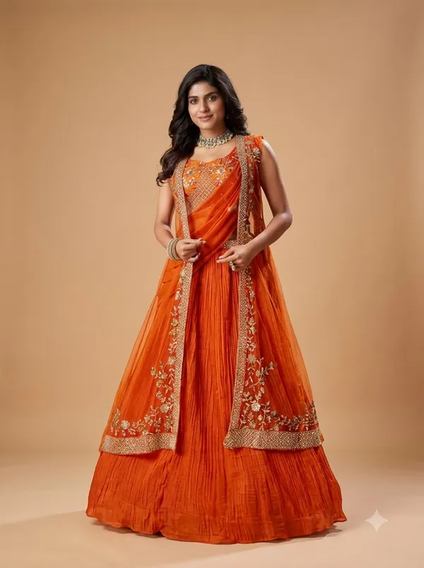 Orange_Embroidered_Lehenga_Set_for_Women