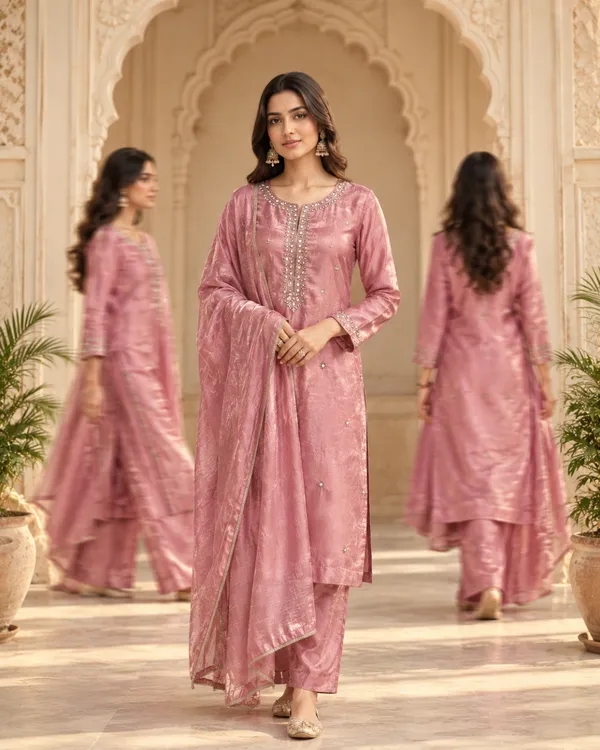 Pink_Textured_Embellished_Straight_Suit_Set_for_Women