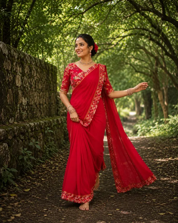 Red_Floral_Print_Saree_for_Women