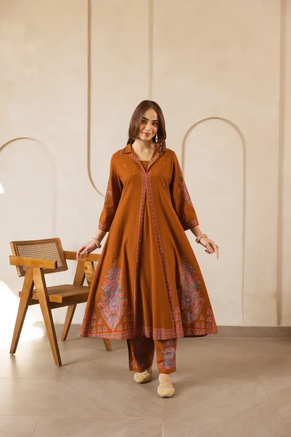 Mustard_Cotton_Flex_Embroidered_Kurta_Set_For_Women