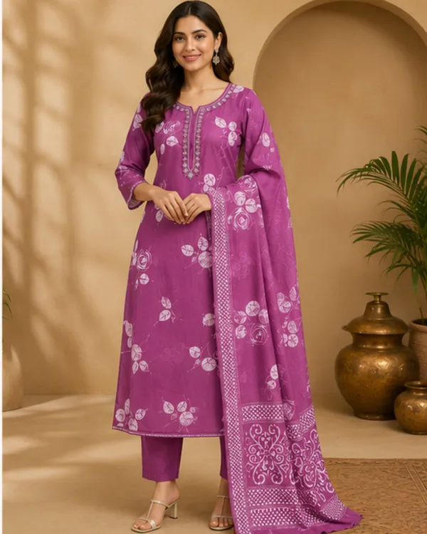 Purple_Cotton_Printed_Embroidered_Kurta_Set_for_Women