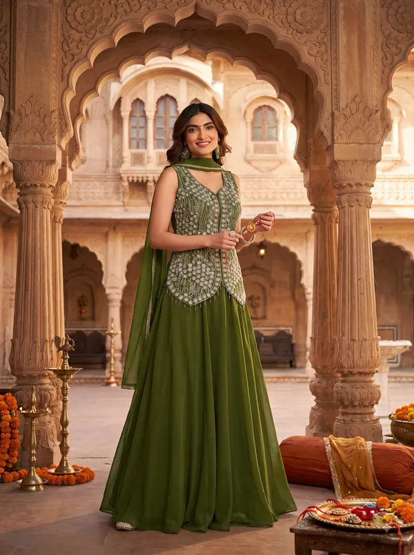 Olive_Green_Embroidered_Anarkali_Plazo_Suit_for_Women