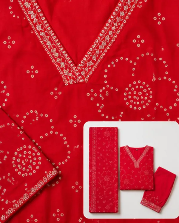 Red_Cotton_Printed_Kurta_Set_for_Women