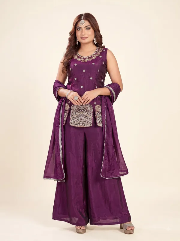 Purple_Embroidered_Plazo_Set_for_Women