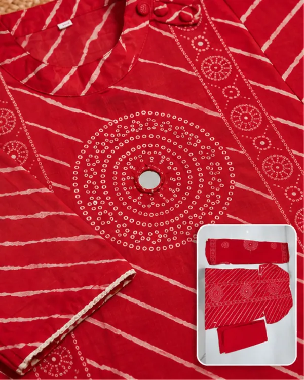 Red_Cotton_Printed_Kurta_Set_for_Women