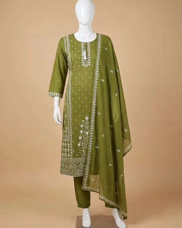 Mehandi_Green_Cotton_Green_Embroidered_Straight_Suit_Set_for_Women