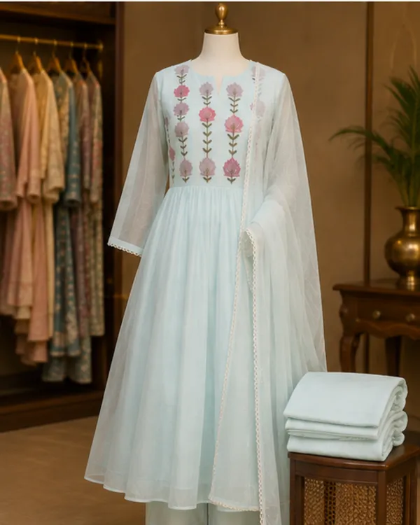 Blue_Embroidered_Anarkali_Suit_Set_For_Women