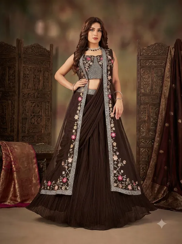 Brown_Embroidered_Lehenga_Choli_Set_for_Women