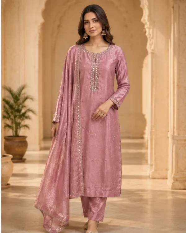 Pink_Textured_Embellished_Straight_Suit_Set_for_Women