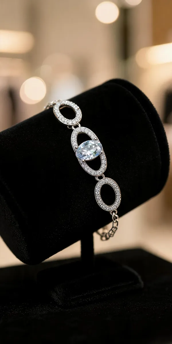 Silver_Tone_Crystal_Studded_Oval_Link_Bracelet_For_Women