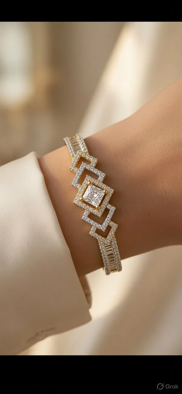 Plated_American_Diamond_Geometric_Bracelet_For_Women