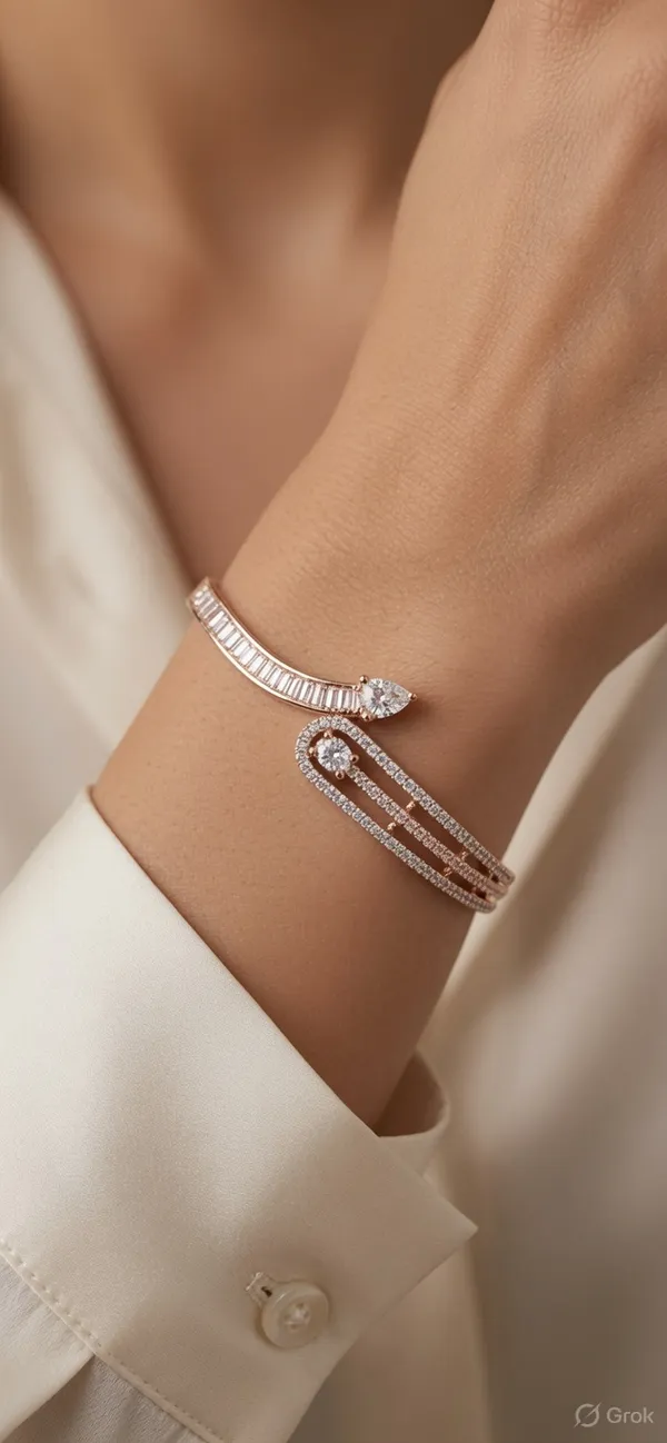 Rose_Tone_Crystal_Embellished_Cuff_Bracelet_For_Women