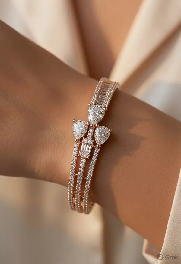 Rose_American_Diamond_Pear_Shaped_Stone_Bracelet_For_Women