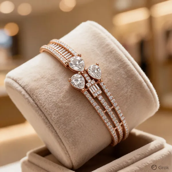 Rose_American_Diamond_Pear_Shaped_Stone_Bracelet_For_Women