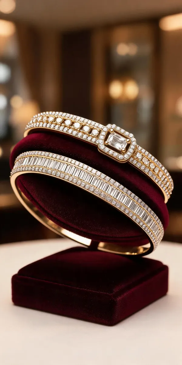 Tone_Crystal_Studded_Bangle_Bracelet_For_Women