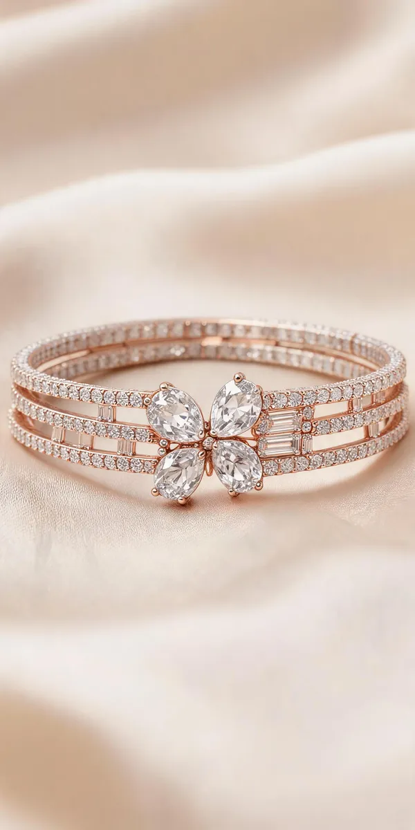 Rose_Cubic_Zirconia_Multi_Strand_Butterfly_Bracelet_For_Women