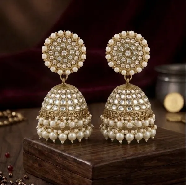 White_Gold_Brass_Kundan_Pearl_Jhumka_Earrings_For_Women