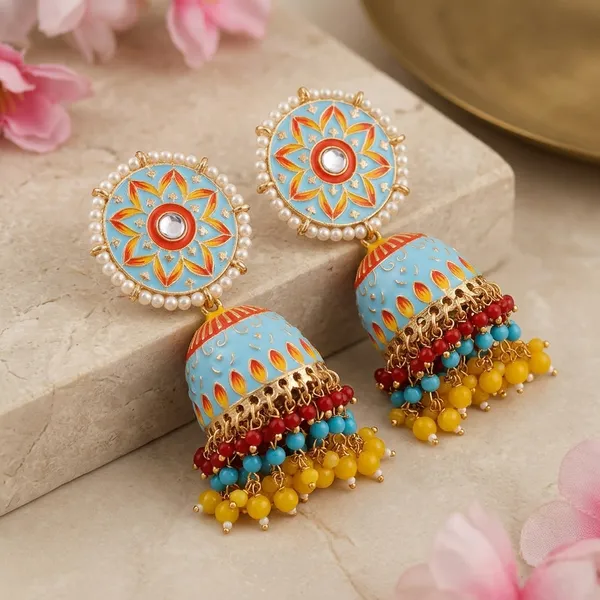 Sky-Blue_Brass_Meenakari_Dome_Pearl_Jhumka_Earrings_For_Women