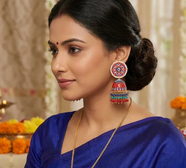 Red_Brass_Meenakari_Dome_Pearl_Jhumka_Earrings_For_Women