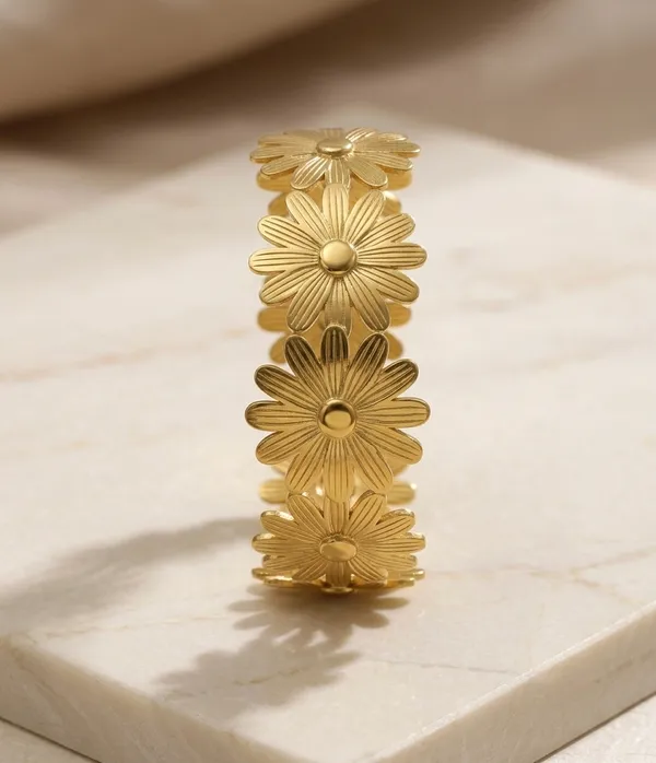 Gold_Stainless_Steel_Floral_Accent_Ring_For_Women