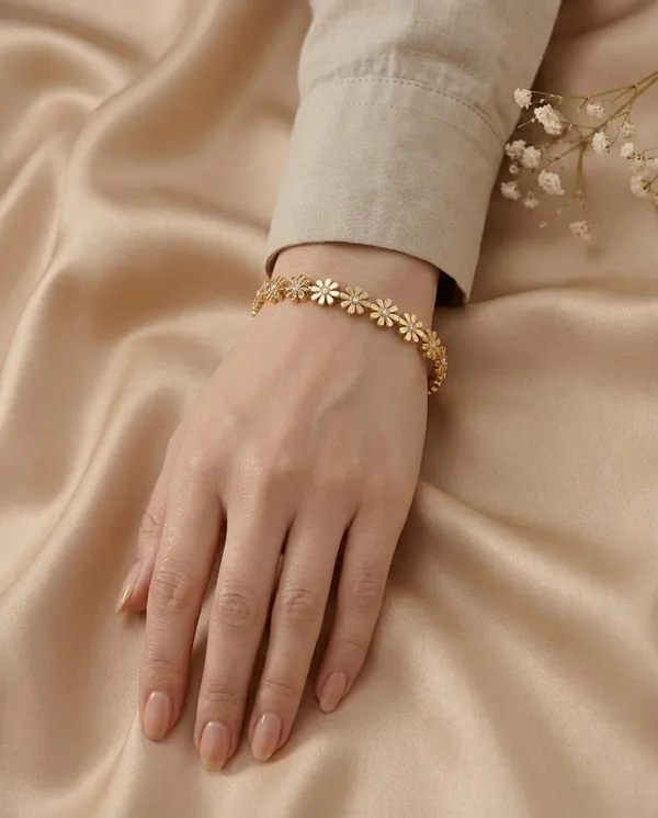 Anti_Tarnish_Daisy_Bracelet_for_Women_and_girls