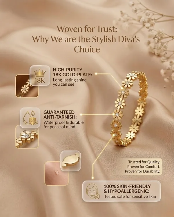Anti_Tarnish_Daisy_Bracelet_for_Women_and_girls