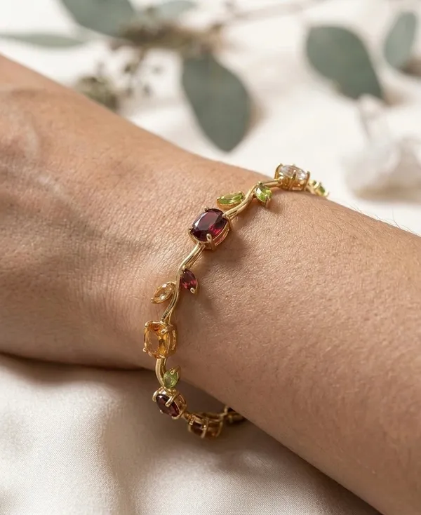 Pack_of_2_Gold_Stainless_Steel_Multicolor_Stone_Link_Bracelet_For_Women