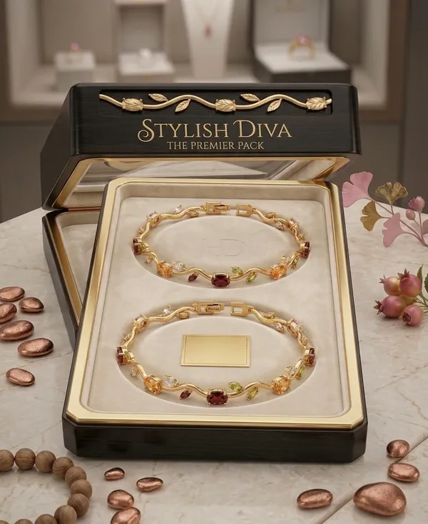 Pack_of_2_Gold_Stainless_Steel_Multicolor_Stone_Link_Bracelet_For_Women