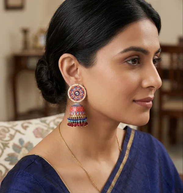 Rani_Brass_Meenakari_Dome_Pearl_Jhumka_Earrings_For_Women
