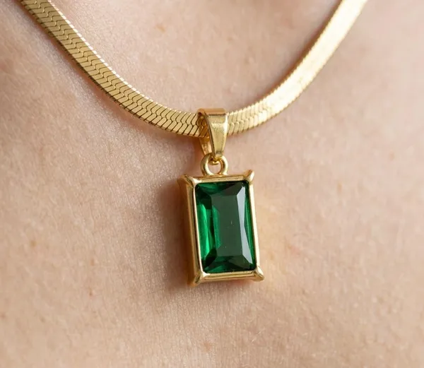 Gold-plated_flat_snake_chain_necklace