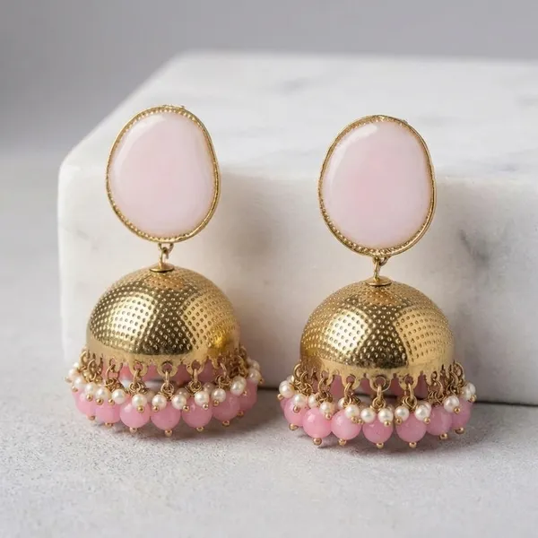 Baby_Pink_Brass_Gold_Plated_Pink_Stone_Jhumka_Earrings_For_Women