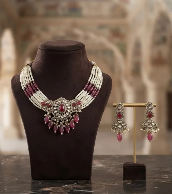 Polki_Kundan_Pearls_Necklace_Set
