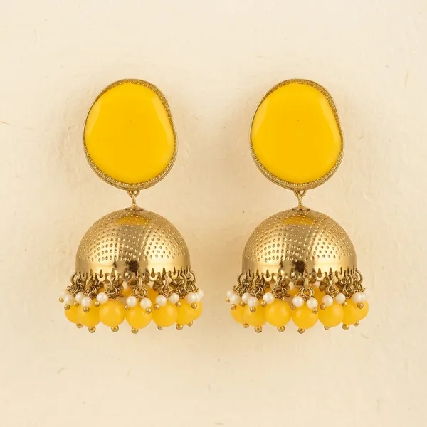 Yellow_Brass_Meenakari_Jhumka_Earrings_For_Women