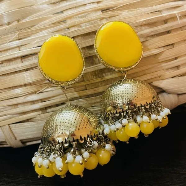 Yellow_Brass_Meenakari_Jhumka_Earrings_For_Women